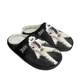 Тапочки Майкл Джексон поп -певица танцовщица Home Cotton Custom Slippers Mens Womens Sandals плюшевые спальня Держите теплую обувь тепло