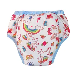 Blue rainbow unicorn Waterproof Adult Baby Traning Pants DDLG Reusable Nappies Adult Aloth Diaper Potty Underweaer Panties 240308