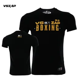 VSZAP Kampf Fitness Sport Muay Thai Bedrucktes T-Shirt Reine Baumwolle Taekwondo Boxen Kampf Freizeit Kurzarm