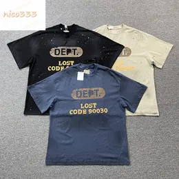 GA Depts splash ink hot gold do old simple printing round neck cotton loose versatile men and women summer casual fashion short sleeve