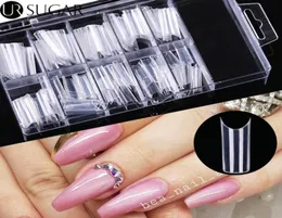 100 pçsbox rasa dicas de unhas falsas ultrafinos traço c arco uv gel polonês dicas de unhas ferramentas de extensão profissional 9978306