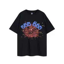 Gömlek Sp5der Tişört Grafik Tee Erkekler Tees Tasarımcı Erkek Kırmızı Örümcek Genç Thug 555555 Erkekler Kadın Tshirts İşlemeli Örümcek Takip