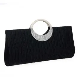 Top Shoulder Bags Womens Bag Pleated Portable Diamond Dinner Bag Hand Evening Banquet Wedding Gift Purses Handbags 240311