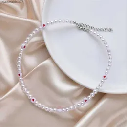 Hänghalsband trendig klassisk kärlek pärlhalsband kvinnor personlighet rese party mode kvinnlig klavikel halsband smycken krage perlas collarl2403l2403