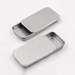 저장 병 20 PCS TINPLAT PUSH-PULL BOX CRAFT ORGANIZER TINS ​​뚜껑이있는 주머니 립 컨테이너 슬라이딩 박스 레트로 케이스 이동