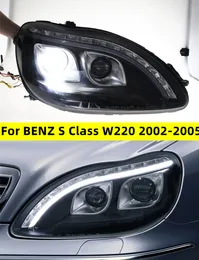 Strålkastare för Benz S klass W220 2002-2005 LED-billampor Dagslampor Dynamiska svängsignaler