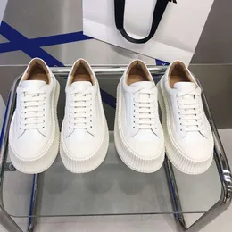 New Jil Little Little White Women 's Genuine Leather Deich Sole Biscuit 높은 캐주얼 보드 신발 Sander Xu Lu 같은 단일 신발