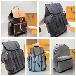 Rucksack-Designer-Rucksack für Herren, modischer Reise-Gepäck-Reiserucksack mit großem Fassungsvermögen, voll bedruckter Kordelzug-Snapper, beschichtetes Canvas-Leder, Schulranzen-Rucksack