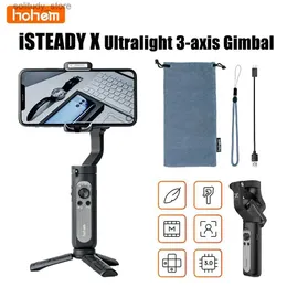Stabilizzatori Hohem iSteady X X2 smartphone giunto universale stabilizzatore portatile a 3 assi telefono selfie stick treppiede adatto per iPhone 13 Pro Max Q240319