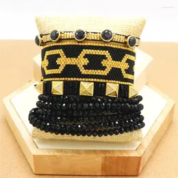 Strand Zhongvi Miyuki Seed Beads Bracelets 2024 지르콘 리벳 팔찌 Bohemian Pulsera woven 우정 보석 랩 랩 랩 술