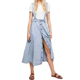 Faldas Largas 캐주얼 패션 커스텀 레이디 도매 Long Jean Maxi Denim Skirts for Women 2020