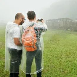 Capas de chuva capas de chuva capa de emergência acampamento 6 pçs à prova dwaterproof água viagem adulto descartável poncho casaco roupas claras capa de chuva