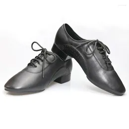 Dansskor Cow Leather Men's Modern Ballroom Two-Points Bottom Latin National Standard