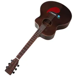 Cables 41 Inch Acoustic Guitar 6 String Solid Wood Spruce Top Black Color High Gloss Cutaway Folk Guitar New Arrival