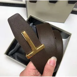 Tom Fords New Men Clothing Accessories Belts Big T Buckle Fashion Women High Quality Luxury Designers Genuine Leather Waistband with Box Dust Bag Tom Fords Belt 89