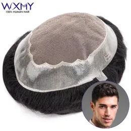 Toupees Toupees Toupees Mono In Center Soft PU Around Male Hair Prosthesis Toupee Men Replacement System Human Hair For Men Capillary Pelu