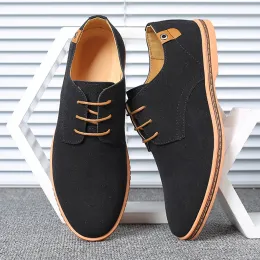 Skor feerldi oxford loafers mans plus storlek 47 48 casual affärsskor faux nubuck berby klänning skor man sneakers svart