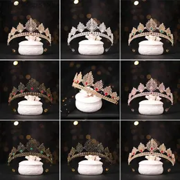 Tiaras Gold Color Crysta Crowns and Tiaras Baroque Vintage Crown Tiara for Women Bride Prom Diadem Wedding Hair Accessories Y240319