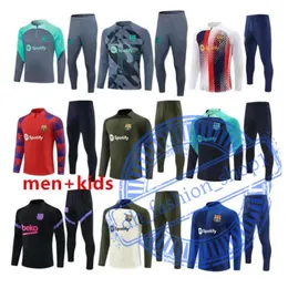 برشلونة 23 24 Tracksuit Barca Set Suit Suit 2023 2024 Men and Kids Tracksuits ANSU FATI PEDRI LEWANDOWSKI CAMISETAS