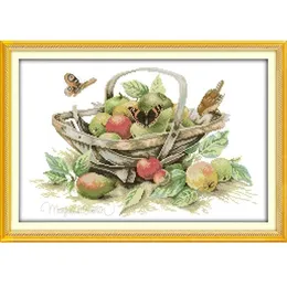 The Fruit basket 4 Patterns DIY Handmade Counted Cross stitch kit and Precise Stamped Embroidery set Needlework DMC 14ct and 11ct23695488