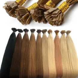 Extensions Toysww European Human Hair Flat Tip Hair Extensions Blonde 1g1s Natural Straight Virgin Hair Extensions 50g 100gpack