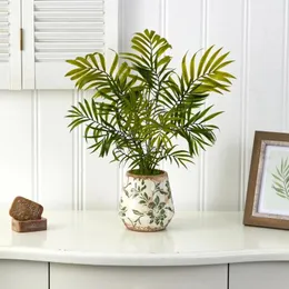 Dekorativa blommor konstgjorda växter plast mini areca palm växt bonsai rum dekor hem dekorationer festliga partier trädgård