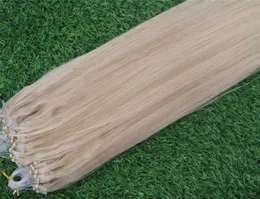 613 блондинка, наращивание человеческих волос с микропетлей, 100 г, 7a 100, волосы Remy, прямые наращивания с микробусинами, 100 шт.1804064