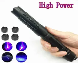 Flashlights Torches High Powerful Blue Laser Torch 450nm 50000m Focusable Laser Pointer pen Flashlight burn match candle lit cigar7568475