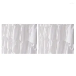 Cortinas de chuveiro 2x plissado cortina decoração de casa poliéster macio decorativo acessórios de banheiro ótimo para chuveiros e banheiras