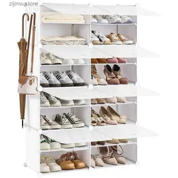 Держатели для хранения Стеллажи Переплетенные полки для обуви 8 кубических пластиковых шкафов для обуви 32 шкафа для обуви Paris с дверцами Y240319