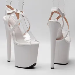 S Sandals Laijianjinxia 20cm/8inches pu أزياء أعلى مثيرة غريبة عالية الكعب منصة الحزب أحذية الرقص القطبية الحديثة 170 صندل 20 سم/8inche فاهون حذاء