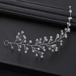 Tiaras casamento acessórios de cabelo prata cor cristal água broca com nupcial tiara princesa faixa de cabelo rainha baile cocar acessórios y240319