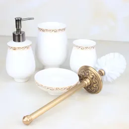 IMPEU Ceramic Accessories Parts Toilet Brush Cup Brush Bar Soap Dish Soap Dispenser Tooth Brush Cup 240312