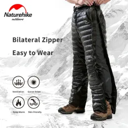 Kleidung Naturehike Outdoor-Thermo-Gänsedaunenhose, beidseitig offener Reißverschluss, winddicht, wasserdicht, Camping, Wandern, Herren und Damen, Winterhose