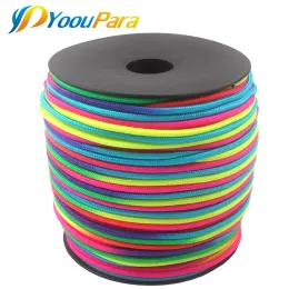 Paracord 100 متر قوس قزح Paracord 3mm الحبل الحبل المظلة الحبل الحبل تسلق التخييم معدات البقاء على قيد الحياة سوار باراكورد