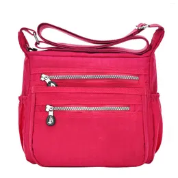 Shoulder Bags School Office Crossbody Fashion Bag Casual Style For Women Waterproof Nylon Double Zipper With Pockets Shopping Daily