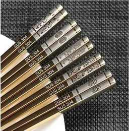 304 stainless steel chopsticks fashion Korean square titanium antiskid anti4744810
