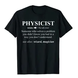 Fizikçi Tanım Sihirbaz Bilim İnsanı Fizik Tişörtleri Erkekler İçin Komik Pamuk Tişörtleri Tasarım Üstleri Tees Sade 240307