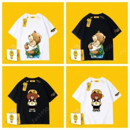 Drew New Style Hot Sale Mens Women Designers T Shirts Smiley Pooh Bear Short Sleeve T-shirt Loose and Simple American Fashion Par Tees Justin Bieber Samma slag