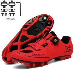 Calçados calçados de ciclismo masculino de ciclismo MTB com spikes masculino para ciclismo de ciclismo (plano) Sapatos de ciclismo feminino com picos mtb