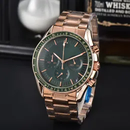 Watches high quality mens watch speed master quartz watch Concave three eye watch steel strip designer luxury O brand wristwatches moon watch