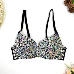 Kadın Tank Tops Lüks Sizli Rhinestone Pearl Düğün Push Up Bra Woman Giysileri Camis Sahne Bayanlar Mahsul Üst Korse Y2K Blusas 240311