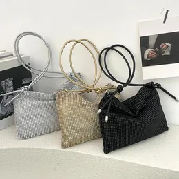 Totes kvinnor diamant axelväska chic glittrande satchel koppling elegant glitter sling mångsidig rem justerbar formell klänning handväska