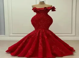 2020 Арабский Aso Ebi Роскошные сексуальные вечерние платья русалки Кружевные платья для выпускного вечера из бисера Винтажные вечерние платья для второго приема CG4332895