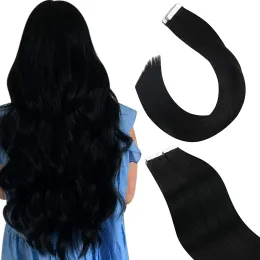Extensões de cabelo ugeat fita em extensões de cabelo humano em linha reta com cabelo ondulado natural de alta qualidade para fornecimento de salão de beleza para mulheres cabelo remy