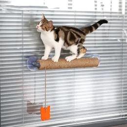 Solid Wood Cat Climbing Frame Sisal Anti-Scratch Scratching Post Claw Board Interactive Toy With Bell Kittens Cat Nail Scratcher 240309