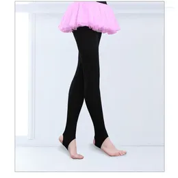 Scenkläder tonårsflickor stigbygd strumpbyxor ballerina strumpor dans leggings för yoga gymnastik balett byxor
