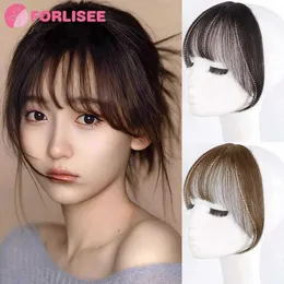 Synthetic Wigs Bangs FORLISEE Synthetic Air Bangs Wig For Women 3D Fake Bangs Natural Forehead Full Bangs Wig Piece Replacement Wig 240328 240327