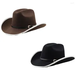 Berets WesternStyle Fedora Hat Adults Cowboy Night Club Party Props Headdress