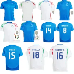 2024 2025 Jersey 125 Italys Man Soccer Jerseys Scamacca Immobile Chiesa Football Shirts Raspadori Jorginho Barella Bastoni Verratti Maglia Italiana National Team